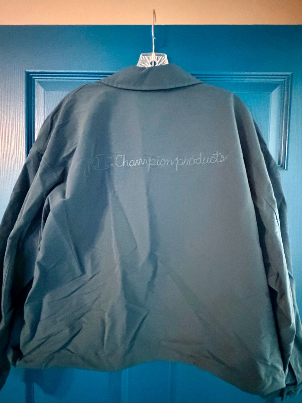 Champion Dark Teal Jacket with White Logo - Picture 2 of 6